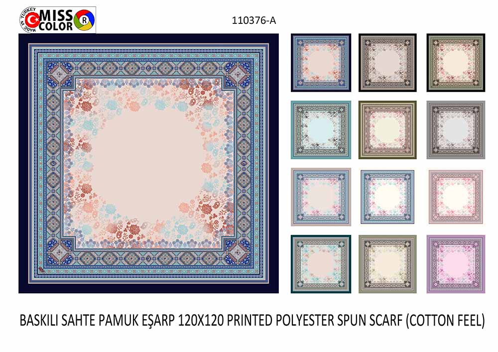 Baskılı Sahte Pamuk Eşarp 110376-A