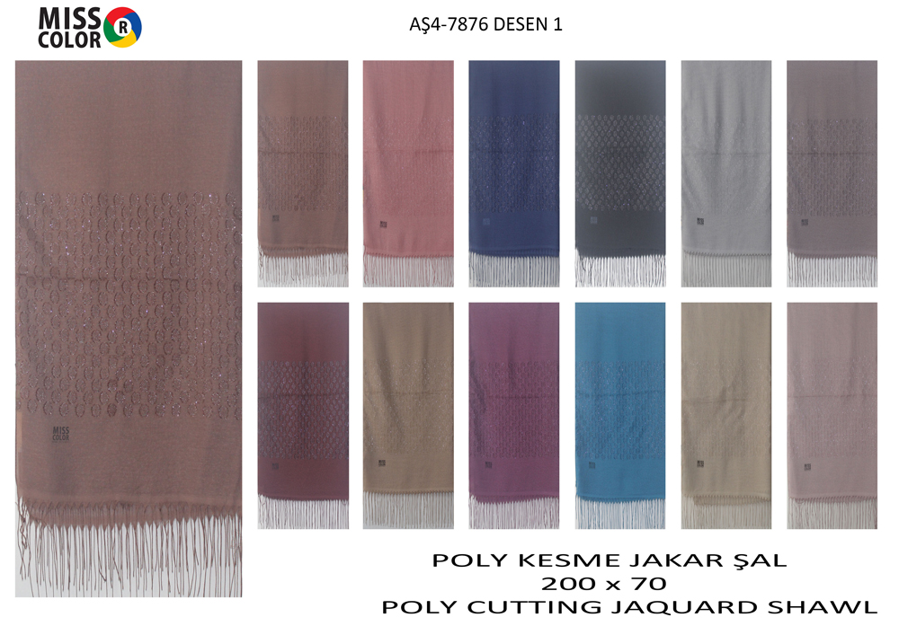 Polyester Kesme Şal 7876-1