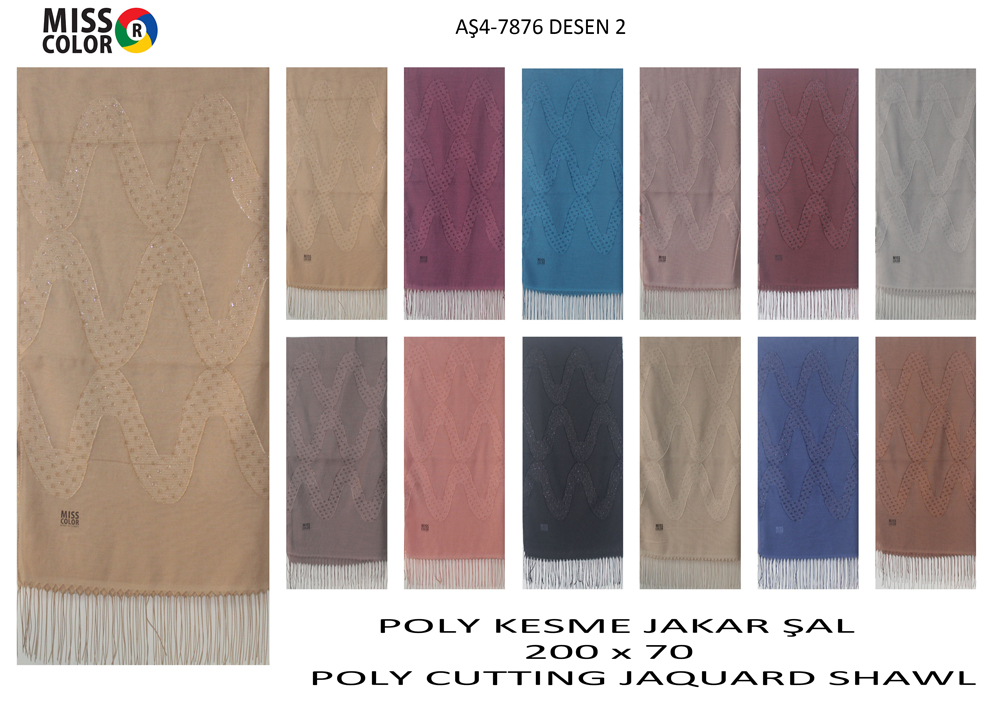Polyester Kesme Şal 7876-2