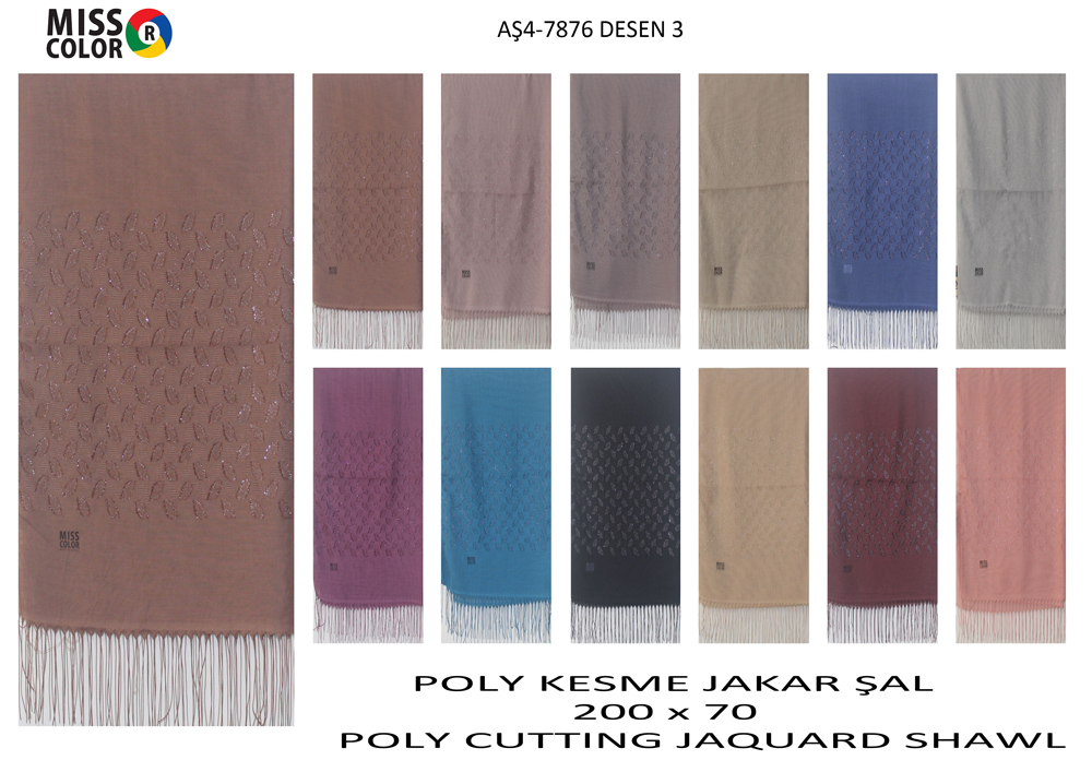 Polyester Kesme Şal 7876-3