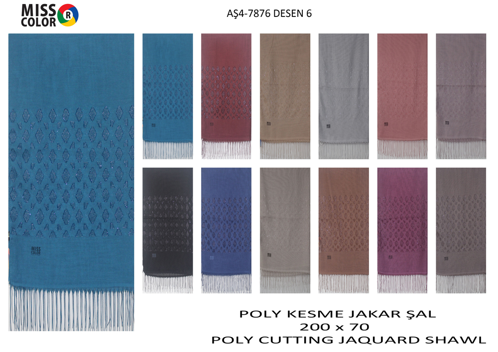 Polyester Kesme Şal 7876-6